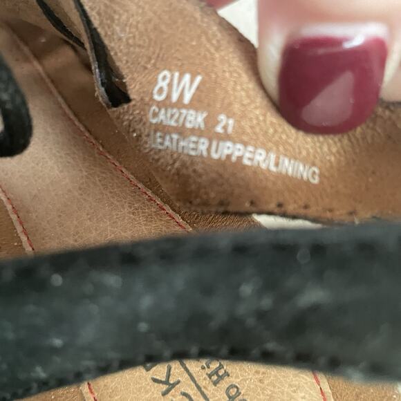 Rockport Gladiator Sandals Women 8 W Black Cobb Hill Leather Upper Suede Lace Up - Picture 5 of 10